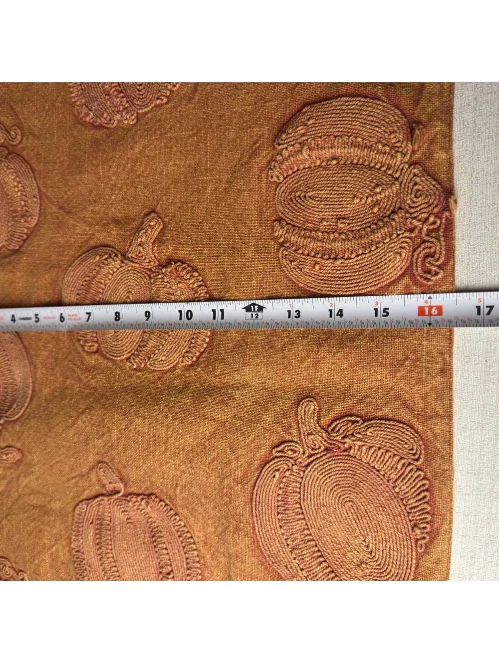 Embroidered Pumpkin Table Runner Rachel Zoe 16x71 Fall Thanksgiving Autumn Decor